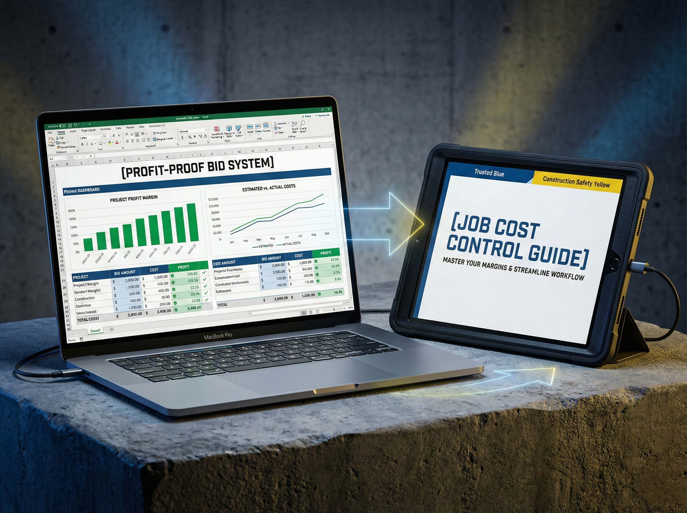 The Ultimate Job Cost Estimator & Bid Package for Contractors (Excel + Google Sheets) | Protect Your Profit printable digital download preview