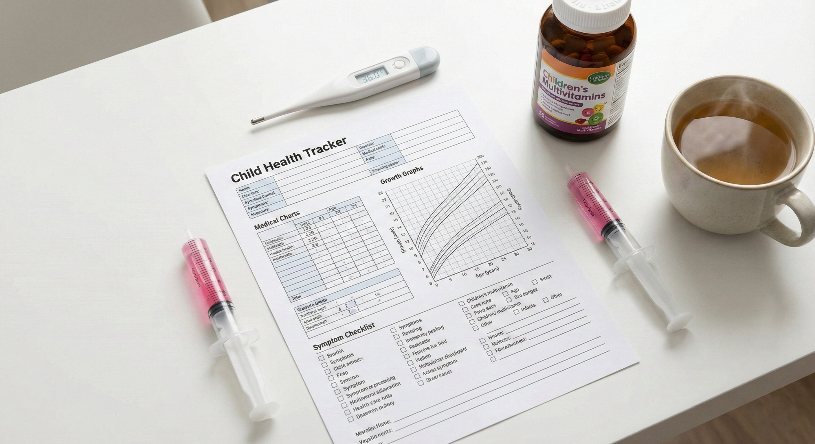 The Ultimate Sick Child Care Kit: Medical Logbook, Fever & Medication Tracker (Printable PDF) printable digital download preview